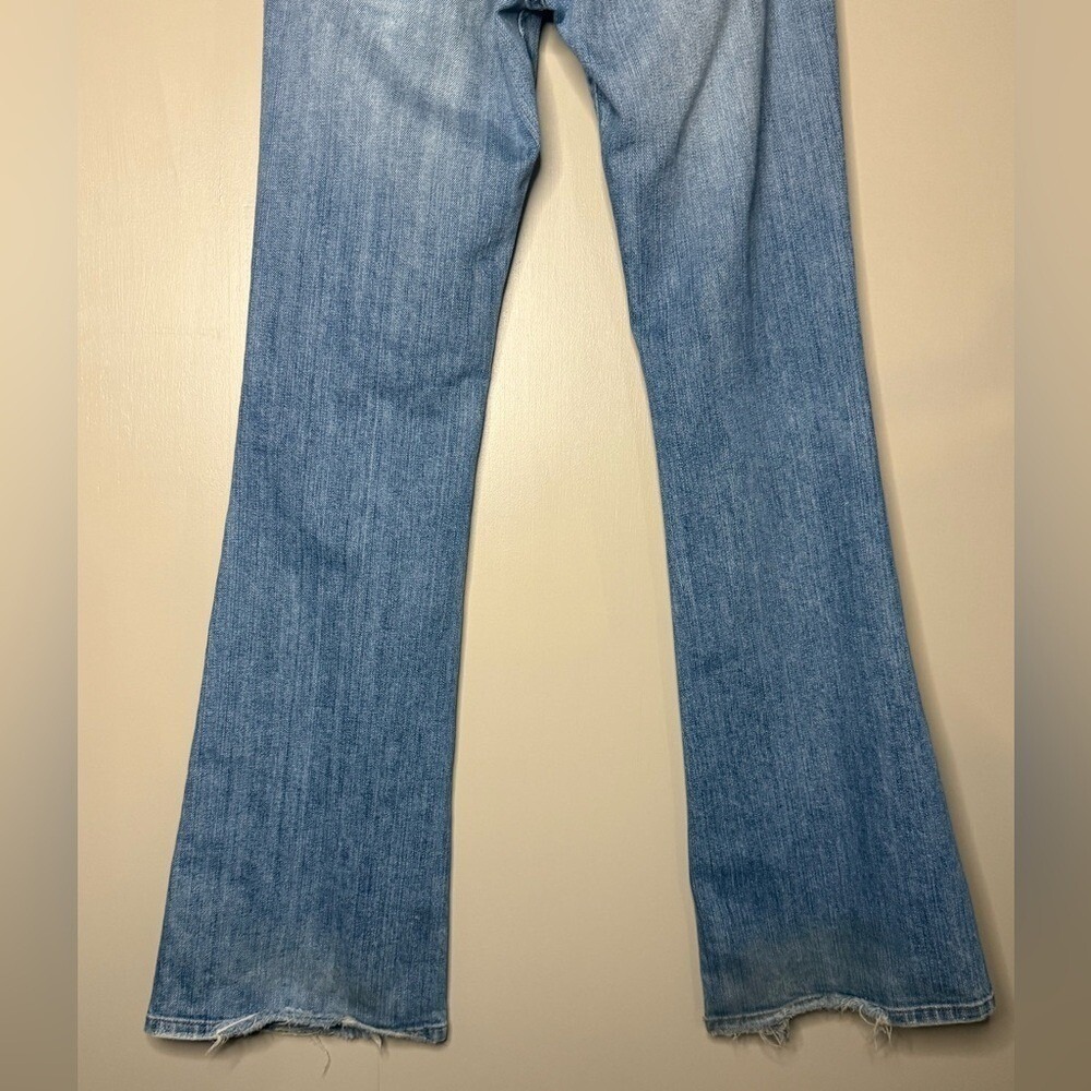 Red Engine Distressed Bootcut Flare‎ Jeans Light Wash Y2K Low Rise Size 27 - Picture 8 of 11